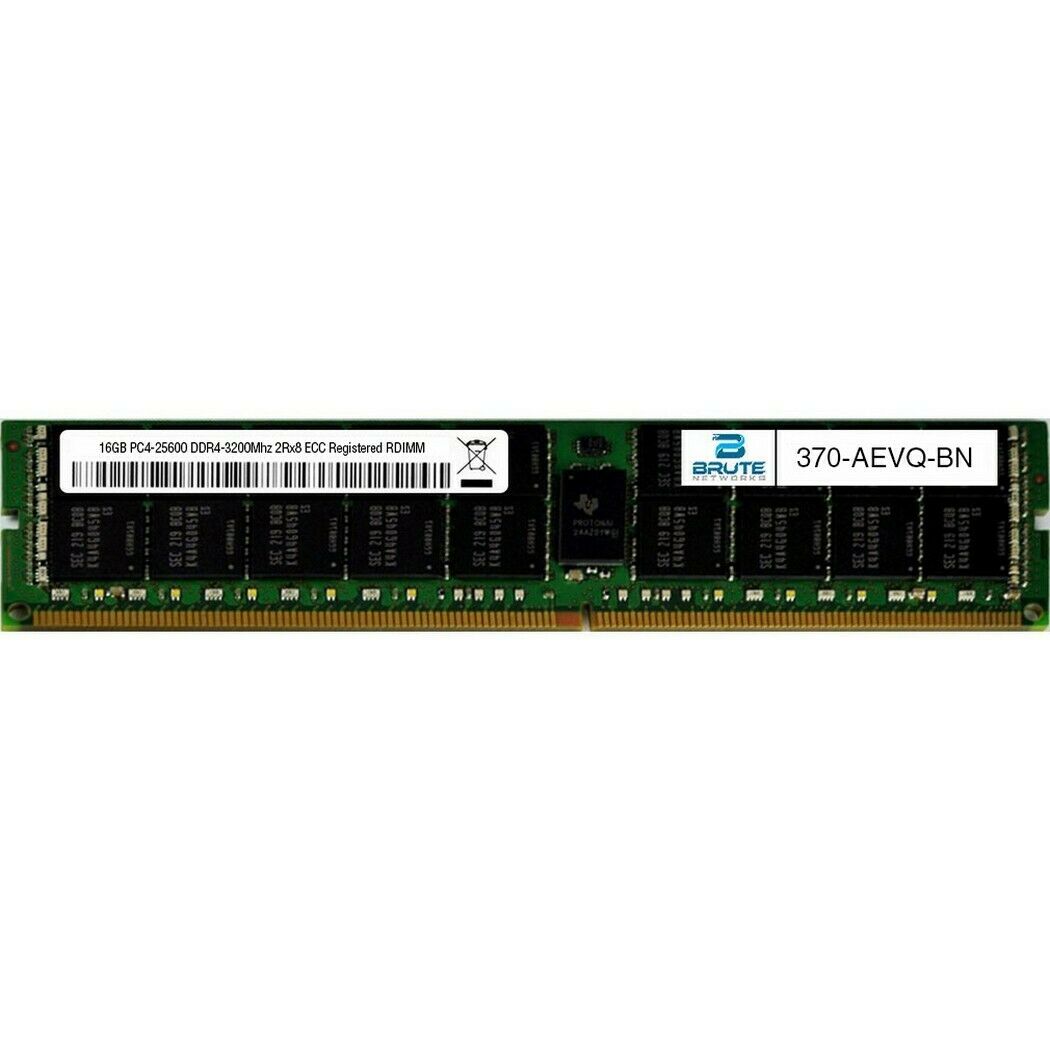 370-AEVQ - Dell Compatible 16GB PC4-25600 DDR4-3200Mhz 2Rx8 1.2v RDIMM
